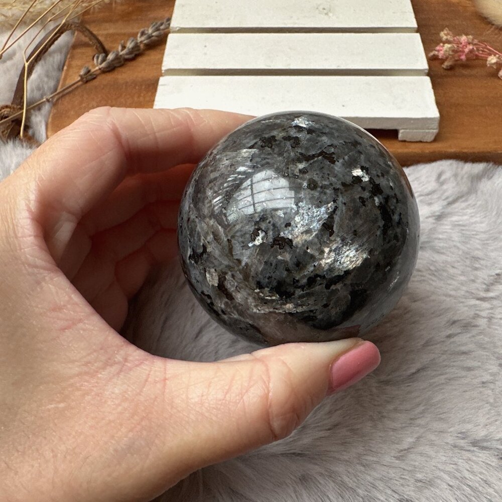 Beautiful Larvikite Sphere - Picture 5 of 10